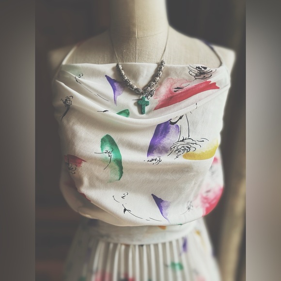 Vintage Halter Top Pleated Dress - Picture 5 of 8